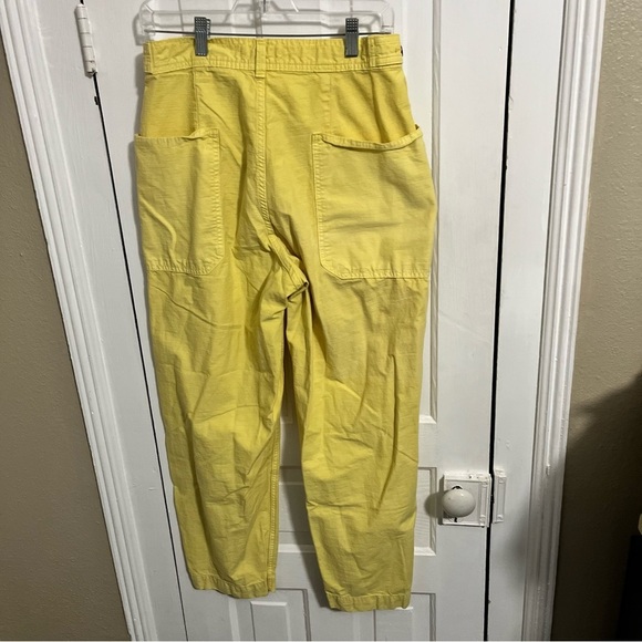 Everlane Butter Yellow The Fatigue Barrel Pant Linen Cotton Preppy Coastal 6 G2 - Picture 5 of 9